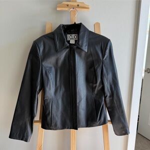 Clio Women's Sleek Black Genuine Leather Jacket
